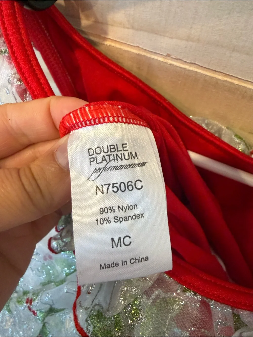 NEW! Double Platinum Christmas Holiday ballet costume, red holly, MC